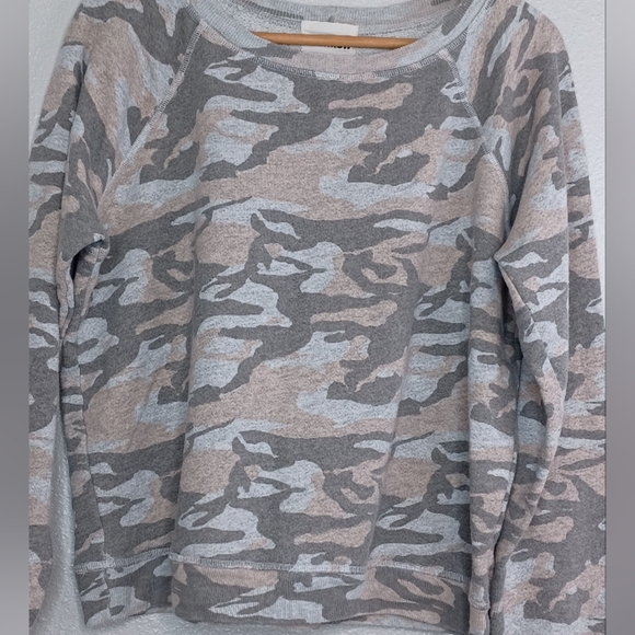 Monrow Camo Sz M Cotton Crewneck Sweatshirt - Picture 4 of 11